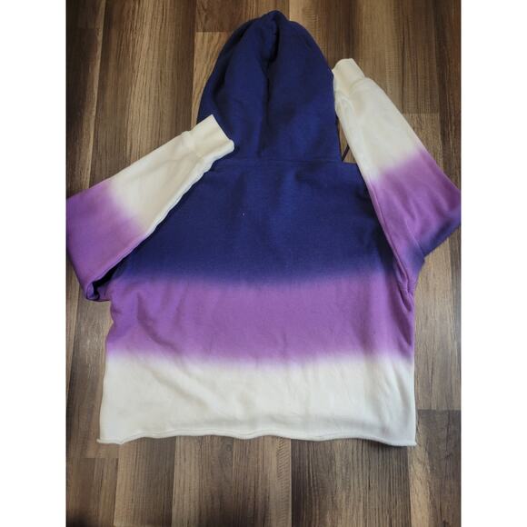 Good American Cropped Purple Ombre Pull Over Hoodie Sunset001 Size 4 Women's XL - Picture 6 of 10